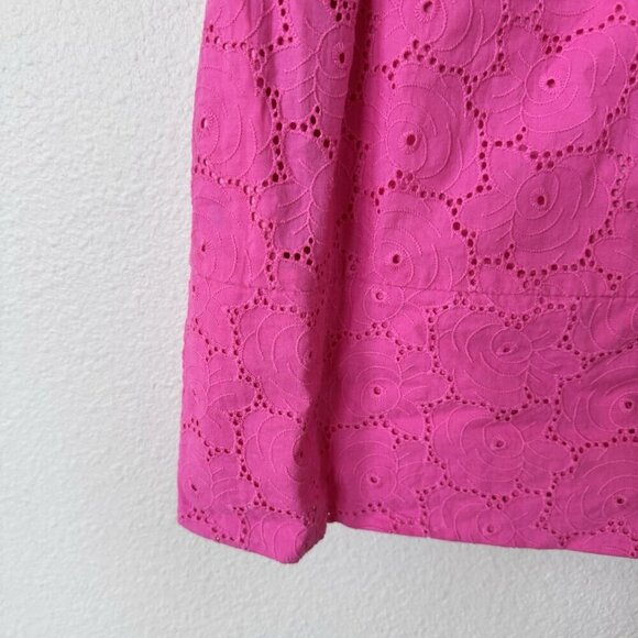Molly B Boston Crochet Eyelet Shift Mini Dress in Pink Size 4 Lined - Picture 3 of 8